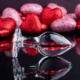 Adam & Eve RED HEART GEM GLASS PLUG MEDIUM