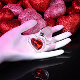 Adam & Eve RED HEART GEM GLASS PLUG SMALL