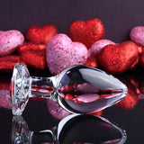 Adam & Eve RED HEART GEM GLASS PLUG LARGE