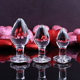 Adam & Eve RED HEART GEM GLASS PLUG SET