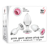 Adam & Eve PINK GEM GLASS PLUG SET