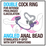 Anal Adventures Platinum Anal Plug & Vibrating C-Ring