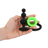 OUCH! Glow In The Dark Beads Butt Plug with Cock Ring