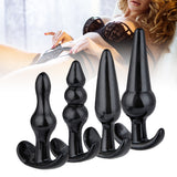 4 Pack Silicone Anal Butt Plug Ass Bum Beads Trainer Kit Sub BDSM Female Sex Toy